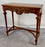 French Country Style Walnut Craved Small Console & Mirror with Antiqued Glass