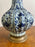 Oriental Chinese Ming Dynasty Style Blue & White Table Lamp w Org Shades, A pair