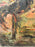 Alice Marcus " The Cockfight " Oil Painting on Canvas , Signed & Framed 1981