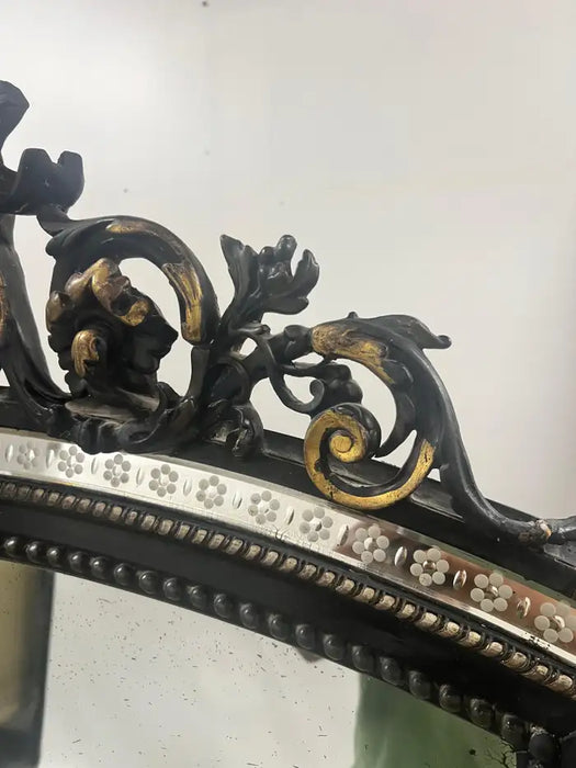 French Napoleon III Style Wrought Iron and Antiqued Glass Wall Mirror