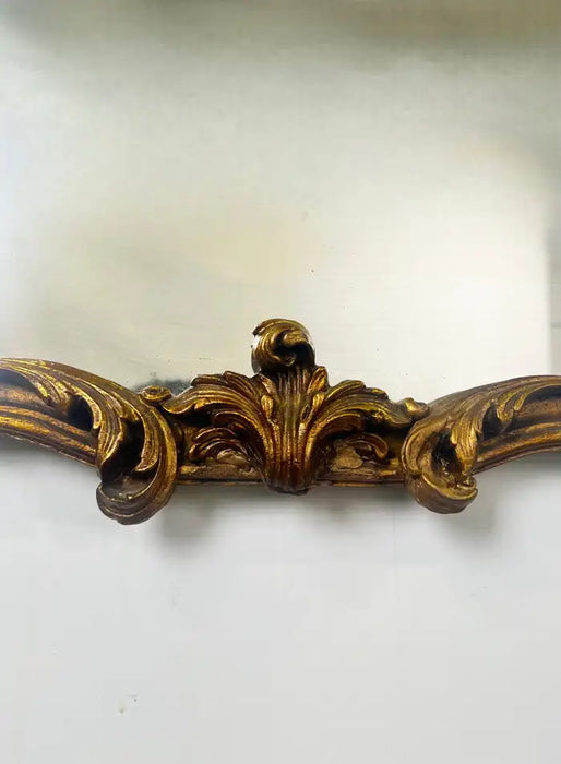 French Rococo Louis XV Style Giltwood Mantel or Wall Mirror, 19th Century