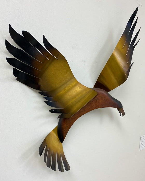 Brass Plated Seagull Bird Wall Sculpture in Flight Attributed to C.Jere, a Pair