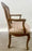 French Provincial Louis XV Style Cane Back with Plaid Upholstery Chair, a Pair