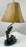 Rustic Style Flying Trout Table Lamp with Bronzed Base and Faux Leather Shade