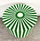 Art Deco Style Green & White Cylindrical Resin Side, End Table or Stool, a Pair