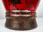 Vintage Chinese Oriental Red Pottery Vase with Lid in Antiqued Design