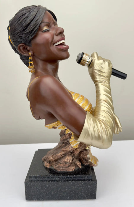 Willitts Designs International Gold Lady Jazz Singer Sculpture