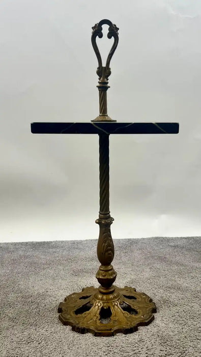 Art Nouveau Marble Top and Brass Smoking or Side Table