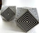 Art Deco Style Sculptural Resin Black and White Side or End Table, a Pair