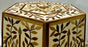 Moroccan Boho-Chic Handmade Walnut & Resin Inlay Hexagonal Side or End Table