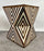 Art Deco Style Sculptural White & walnut Resin Side or End Table, a Pair