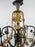 French Rococo Revival Bronzed Chandelier with Amber Glass Drops, 6 Arms