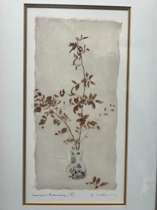 Amy Melious Leaves and Branches Series – Set of Four Signed Botanical Prints 1980s's