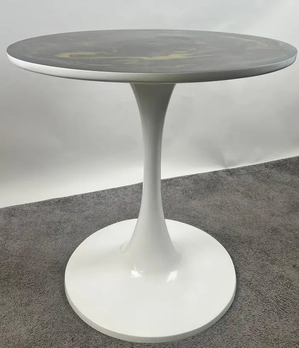 Eero Saarinen MCM Style Tulip Dining or Center Table with Epoxy Resin Design Top