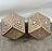 Art Deco Style Brown & White Sculptural Resin & Walnut Side or End Table, a Pair