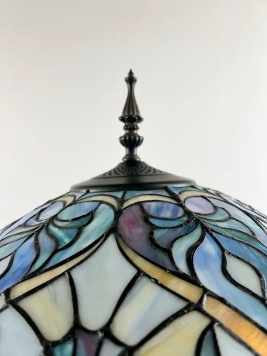 Art Nouveau Tiffany Sale Blue Stained Glass Dome Shaped Shade Floor Lamp