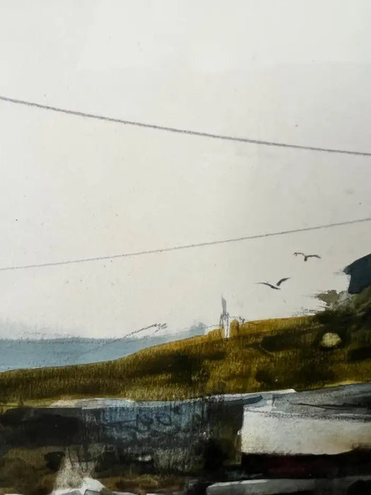 Philip Jamison Coastal Scene Watercolor Painting , Signed & Framed 1950's