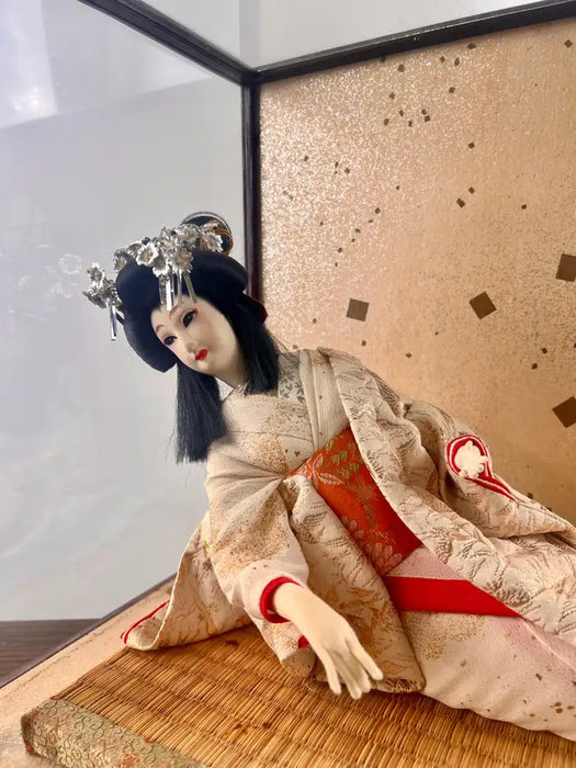 Japanese Geisha Princess Doll in Original Glass & Wood Case