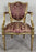 French Louis XVI Style Gilt & Plum Damask Pattern Upholstery Dining Chairs 10pcs