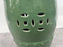 Vintage Chinoiserie Emerald Green Glazed Ceramic Drum Garden Stool or Pedestal