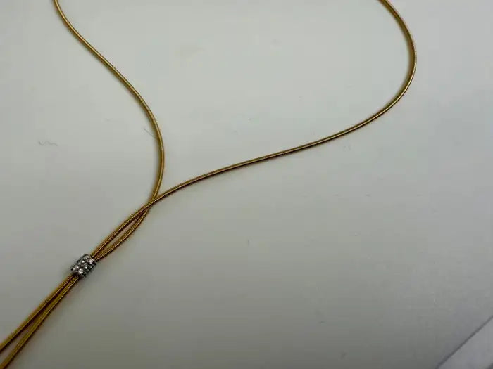 Marco Bicego 18K Yellow Gold and Diamond Lariat Necklace Lucia Collection