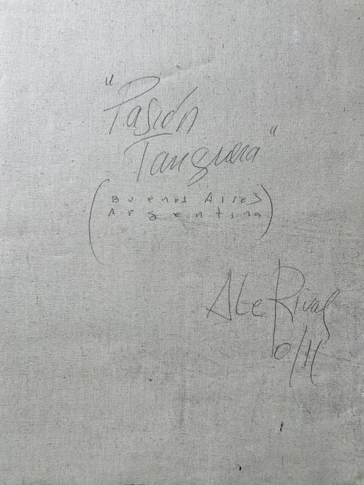 Figurative Oil on Canvas Painting Titled " Pasion Tanguera " Hand Signed Dated 2011