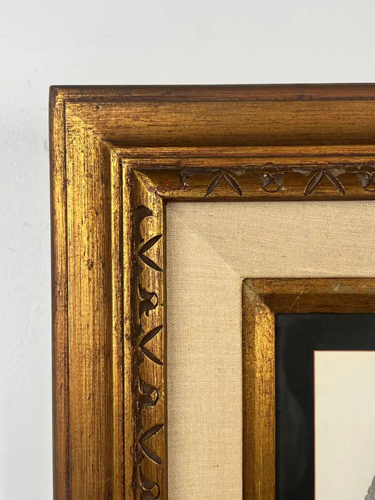 Sandu Liberman Rabbi with Young Girl Lithograph Signed, Numbered & Framed 1960's