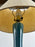 Mid-Century Modern Green Malachite Teardrop Design Table Lamp w Custom Shade