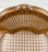 French Provincial Louis XV Style Cane Back with Plaid Upholstery Chair, a Pair