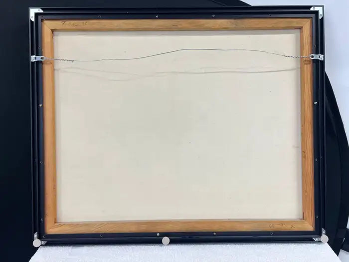 Modern Floral Still Life with White Bloom Oil on Canvas Signed by artist 1990's