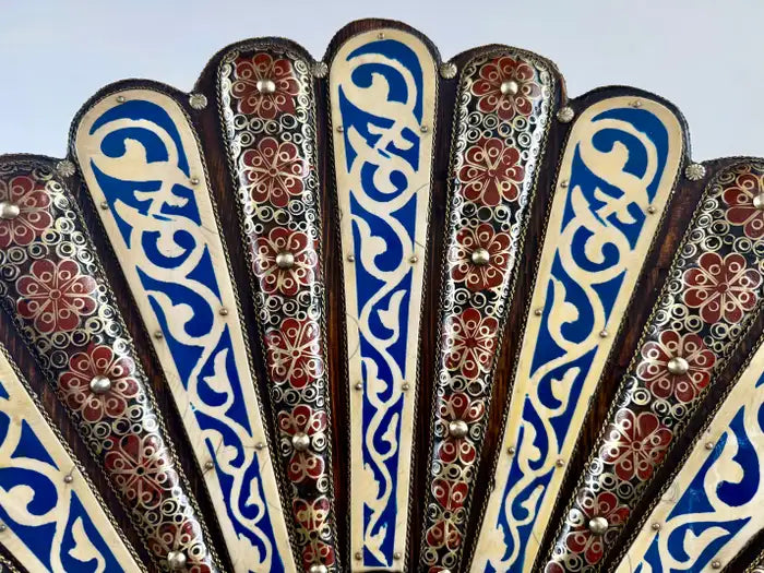 Portuguese Colonial Style Leather & Filigree Design Throne Chair
