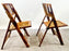 Mid Century Modern Organic Hand Crafted Bamboo Folding Chair, Set of 4