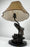Rustic Style Flying Trout Table Lamp with Bronzed Base and Faux Leather Shade