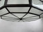 Art Deco Style Large Circular White Milk Glass & Bronze Pendant, Chandelier
