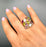 Multi-Gemstone 18K Gold Statement Cocktail Ring, Aquamarine Peridot Amethyst