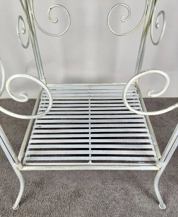 Large Victorian Style Wire Frame White Birdcage with a Shelf, 2 Pieces