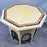 Moroccan Style Off -White Bone Inlay Octagonal Side Table with Moorish Arches
