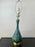 Mid-Century Modern Green Malachite Teardrop Design Table Lamp w Custom Shade