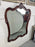 French Louis XV Style Carved Cherry Wood & Beveled Glass Wall or Mantel Mirror