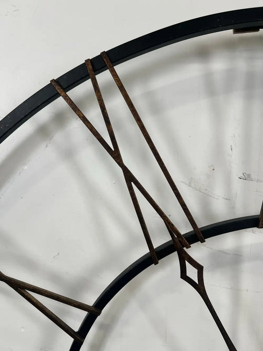 Vintage Industrial Howard Miller "Postema" 49" Oversized Wrought-Iron Wall Clock