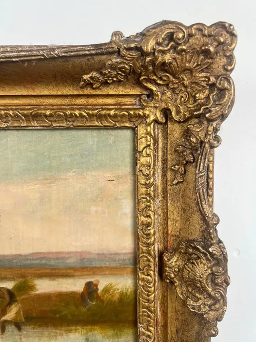 Frederick Goodall R.A Bedouins in the Desert Oil on Canvas Orientalist Painting 1890's