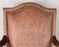 French Louis XV Style Mahogany Armchair with Embossed Salmon Pink Leather