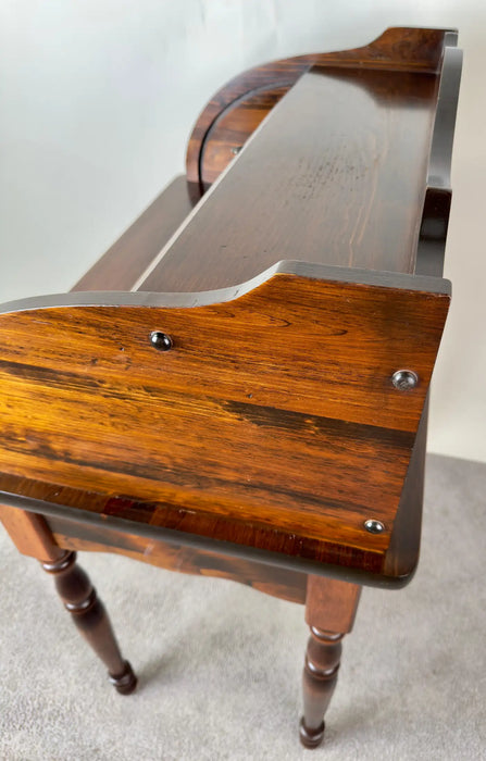 Victorian Style Walnut Roll-Top Desk with Tambour Front