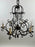 French Art Nouveau Style Metal & Crystal 6 Light Scroll Chandelier