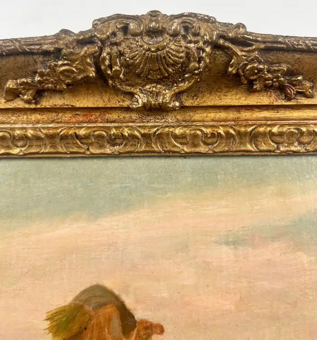 Frederick Goodall R.A Bedouins in the Desert Oil on Canvas Orientalist Painting 1890's