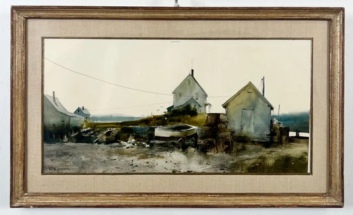 Philip Jamison Coastal Scene Watercolor Painting , Signed & Framed 1950's
