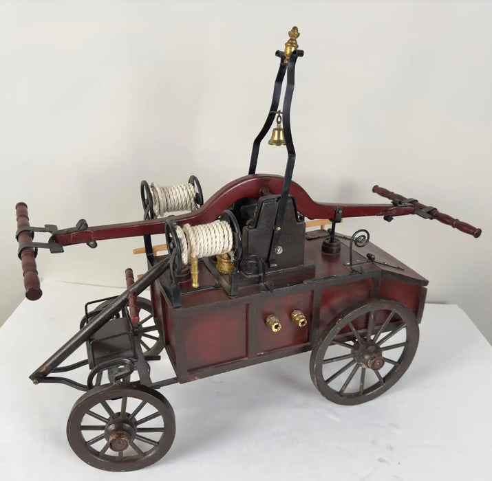 Antique Iron & Wood Fire Engine Large Model or Sculpture