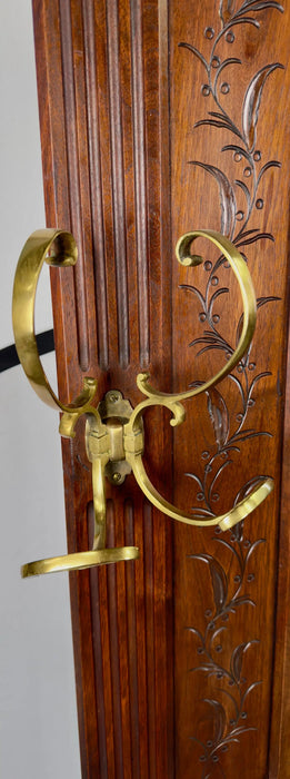 19th Century French Brass-Mounted Mahogany & Marble "Porte Manteau" Hall Tree