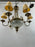 French Empire Style Brass & Etched Cut Glass Center Globe Chandelier - 6 Arms