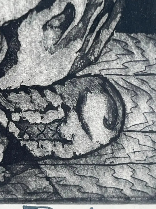 Figurative Abstract Etching on Paper Titled Companions by Jospeh Passalacqua 1950's